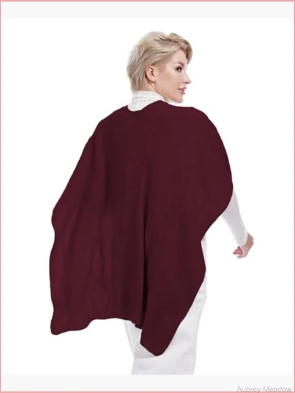 Boho Knit Shawl Wrap Cape Cardigan Open Front